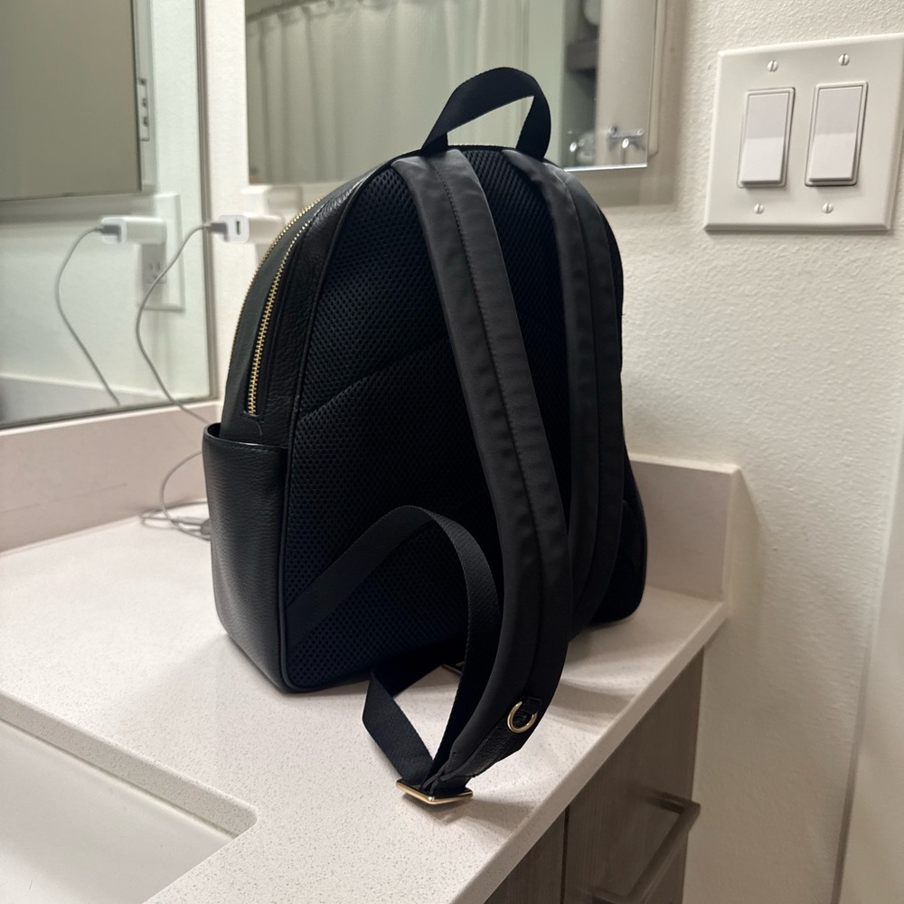 Coach Black Pebbled Leather Backpack with Gold Hardware - Picture 2 of 2